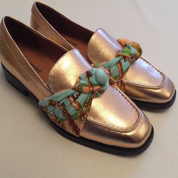 Free People Metallic Loafers with Scarf Detail - Picture 2 of 4